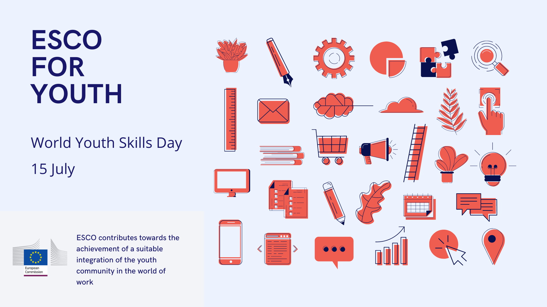 image stating: ESCO for Youth: world youth skills day 15 July
