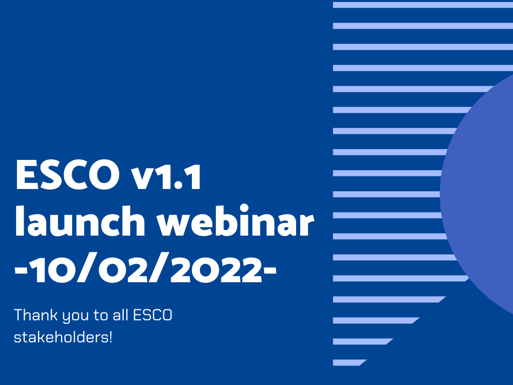 Image repeating the title of the News article in case: ESCO v1.1 launch webinar