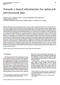 The front page of the external publication in case repeating its title and authors: Towards a shared infrastructure for online job advertisement data