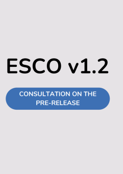 Photo saying: ESCO v1.2. Consultation on the pre-release. 